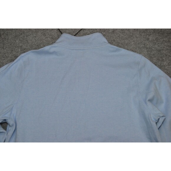 Brooks Brothers Sweater 1/4 Zip Men's Large Navy Blue Birdseye Cotton Sweatshirt - Picture 14 of 16